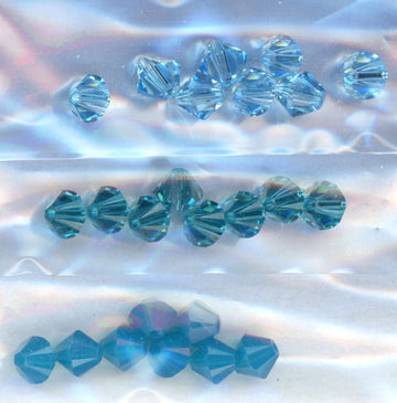 Swarovski 6mm Bicone Aquas Mix Version 1
