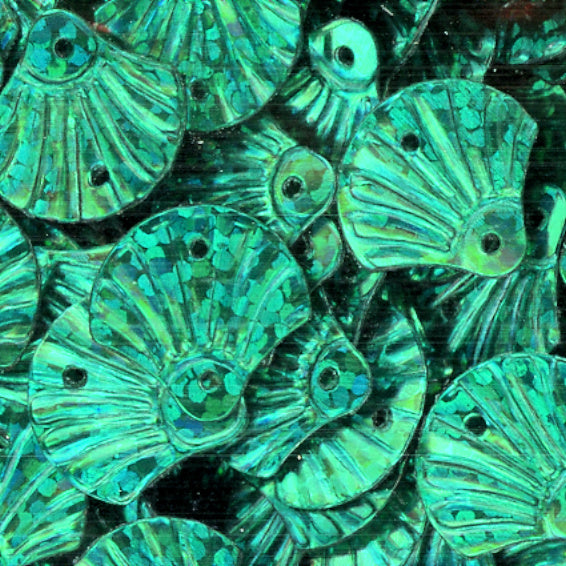 12mm Shell Hologram Emerald Green