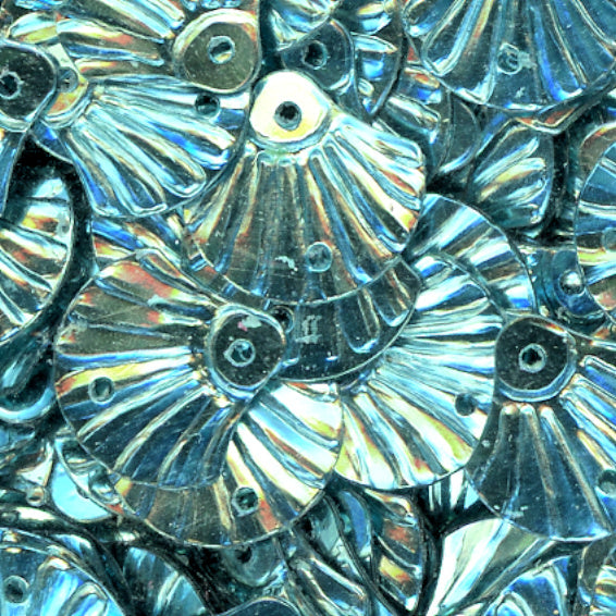 12mm Shell Metallic Aqua