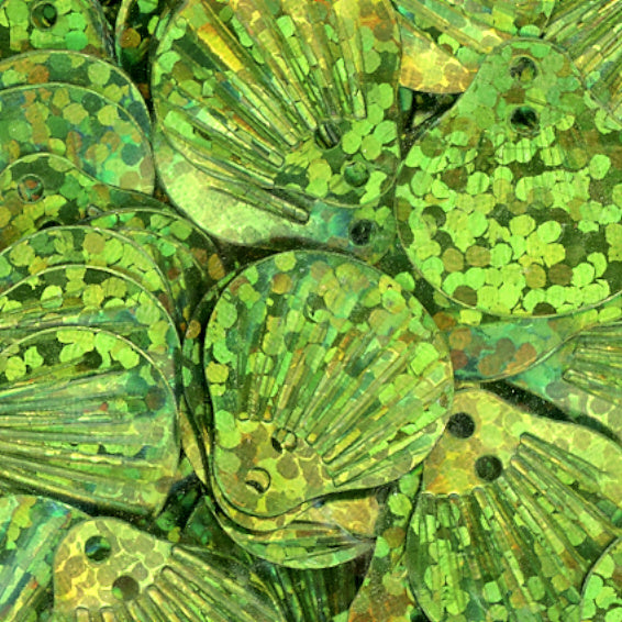 12mm Shell Hologram Olivine 100 Grams