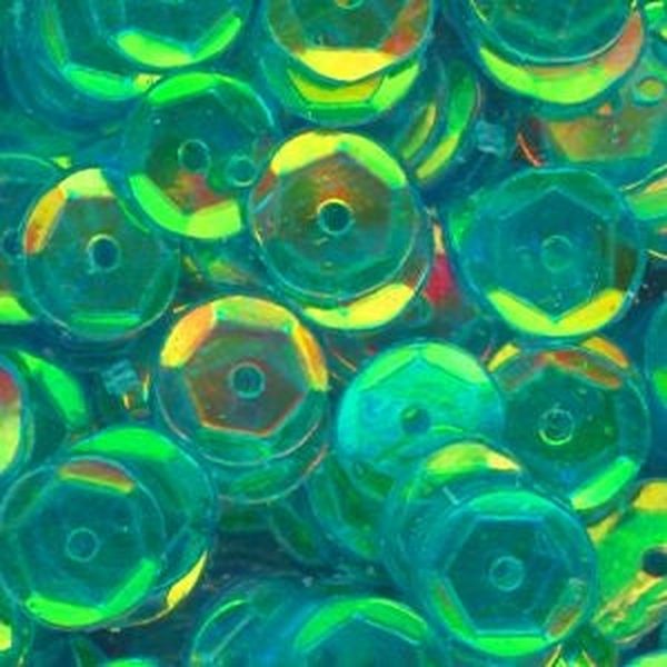 6mm Slightly Cupped Crystal Iris Cabana Blue