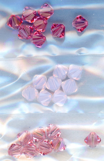 Swarovski 6mm Bicone Pinks Mix