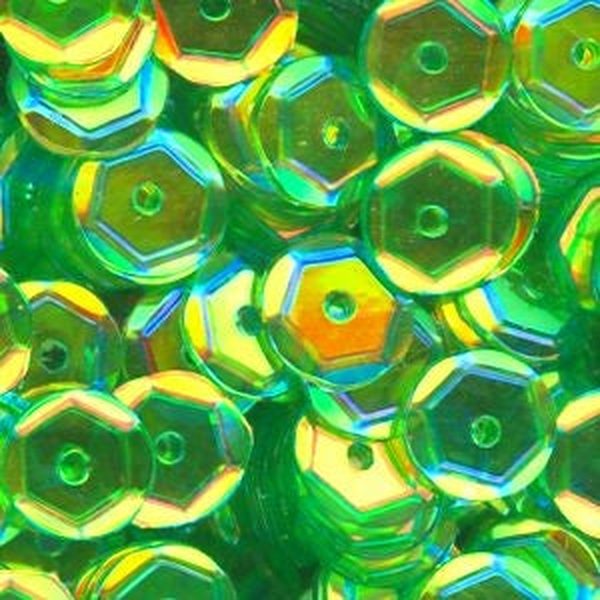 6mm Slightly Cupped Crystal Iris Sour Apple 100 Grams
