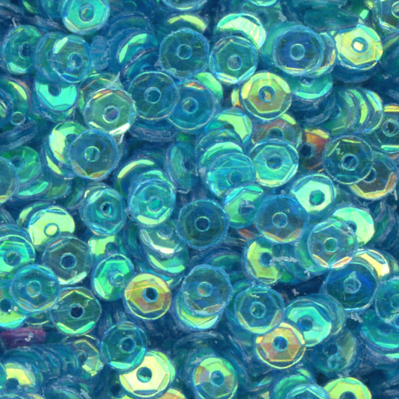4mm Slightly Cupped Crystal Iris Cabana Blue 100 Grams