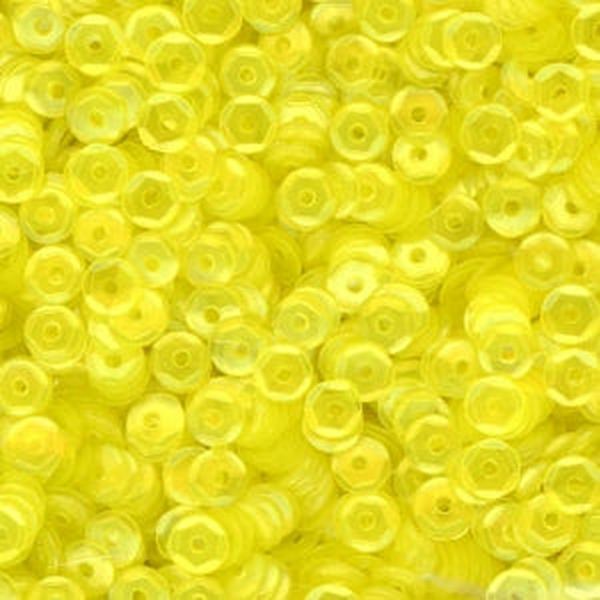 4mm Slightly Cupped Satin Lemon Drop