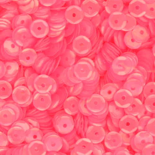 5mm Slightly Cupped Satin Fiesta Pink