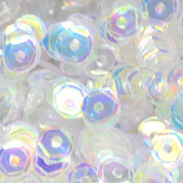 4mm Slightly Cupped Crystal Iris Clear AB