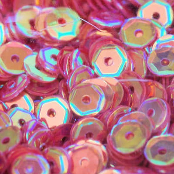 4mm Slightly Cupped Crystal Opaque Wacky Watermelon