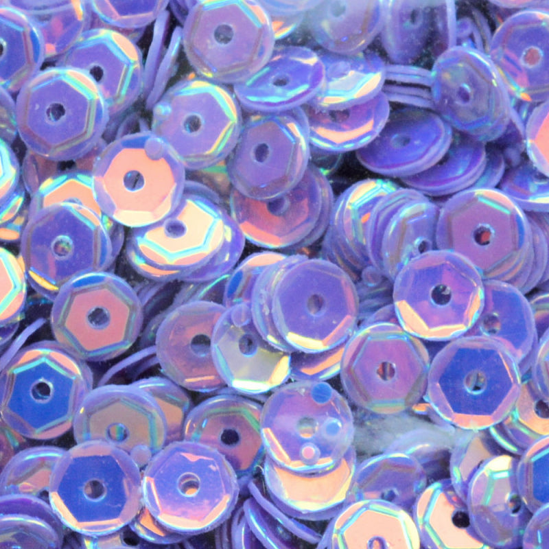 4mm Slightly Cupped Crystal Opaque Periwinkle 100 Grams