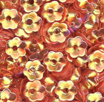 4mm Cupped Flower Crystal Opaque Red Hot 100 Grams