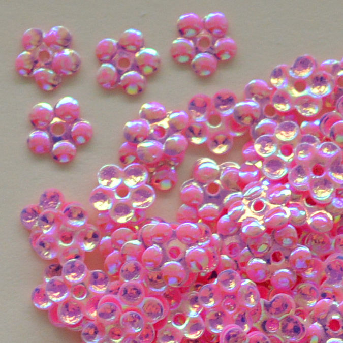 5mm Flower Crystal Opaque Carnation