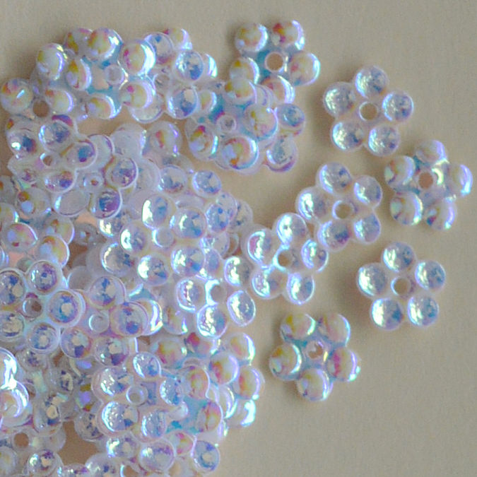 5mm Flower Crystal Opaque White 100 Grams