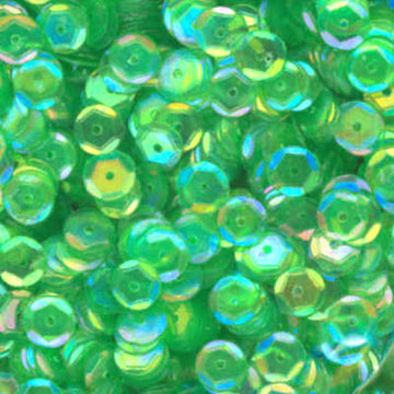 6mm Slightly Cupped Iridescent Green Apple 100 Grams