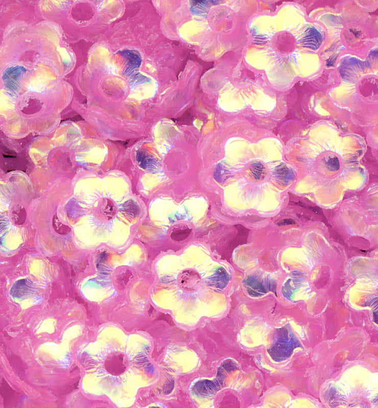 4mm Cupped Flower Crystal Iris Bubblegum 50 grams