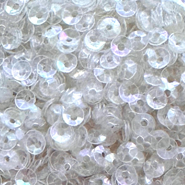 3mm Fully Cupped Iridescent Clear 50 Grams