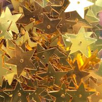 15mm Flat Star Metallic Gold