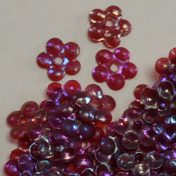 5mm Flower Iridescent Burgundy
