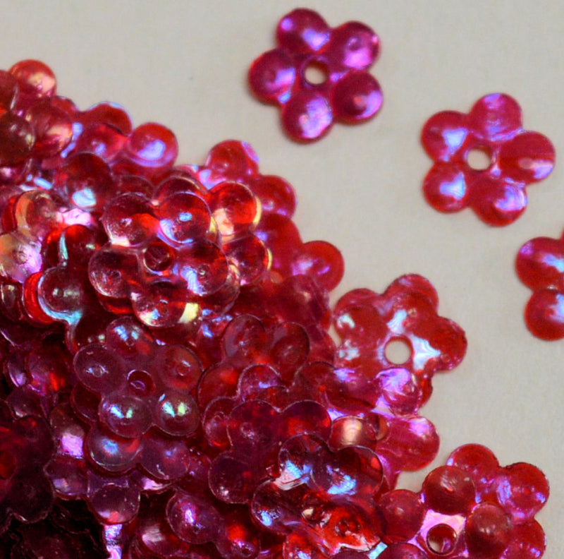 5mm Flower Iridescent Red