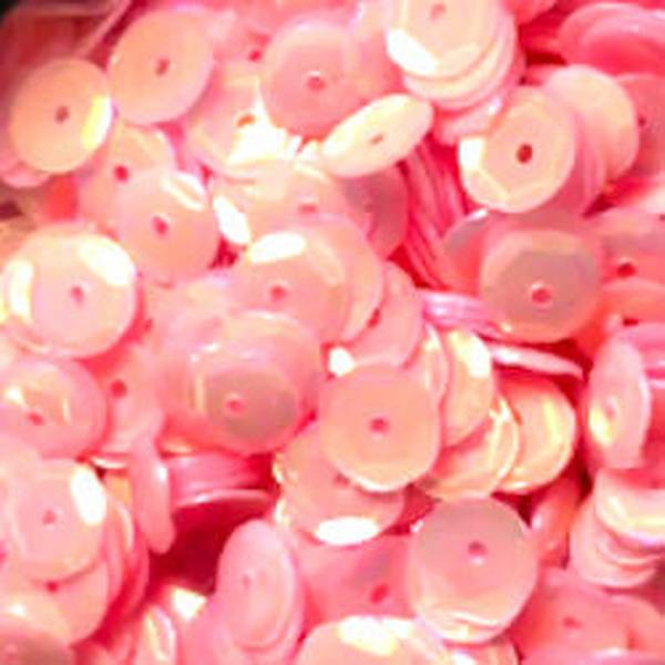 6mm Slightly Cupped Opalescent Bashful 100 Grams