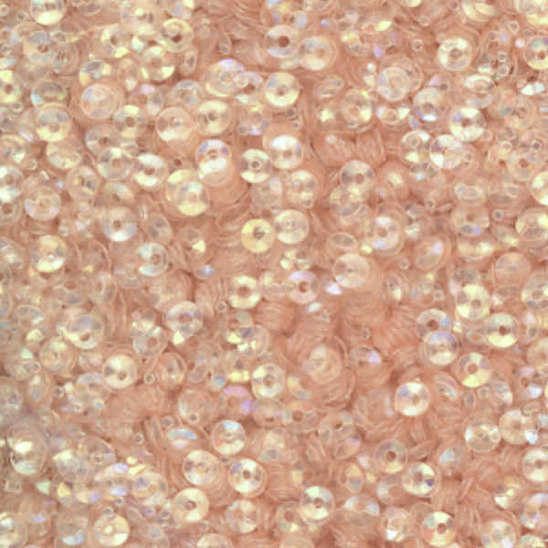 3mm Fully Cupped Iridescent Ivory Peach 100 Grams
