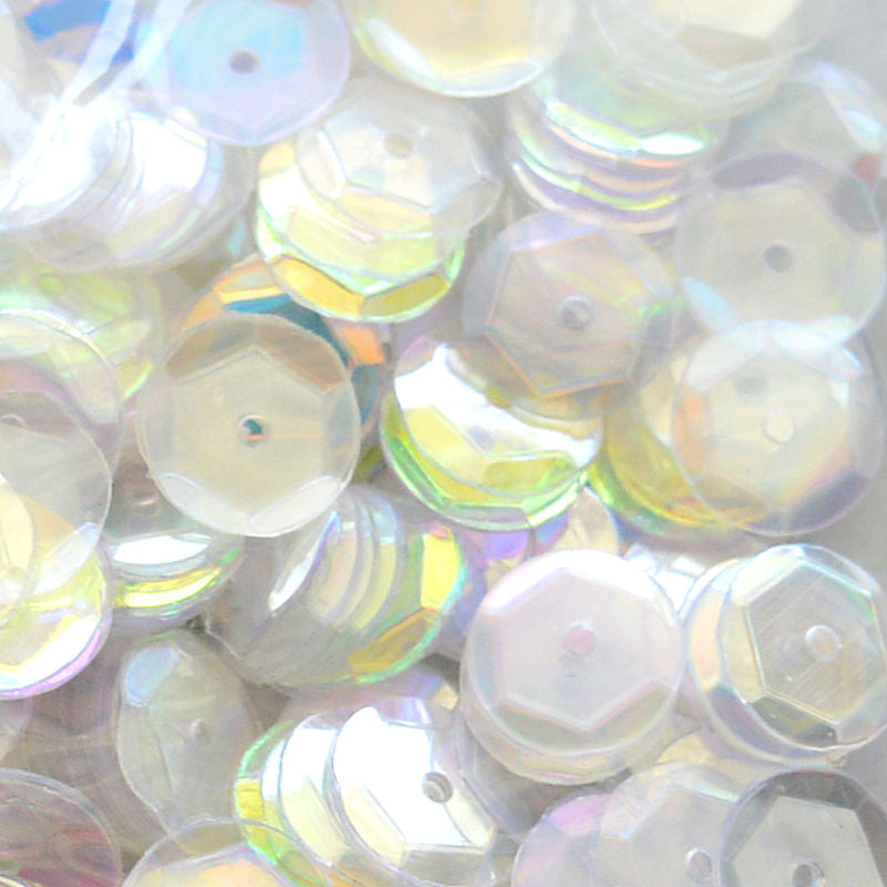 8mm Slightly Cupped Let's Be Clear Sequin blend