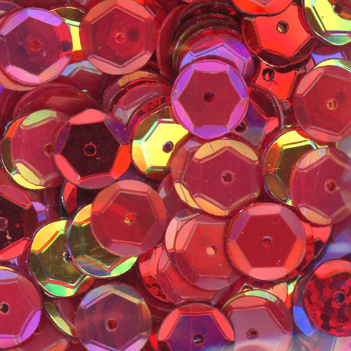 8mm Slightly Cupped Well Red Sequin blend