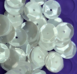 10mm Slightly Cupped Opaque White Moonlight