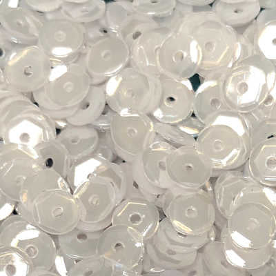 5mm Slightly Cupped Opaque White Moonlight