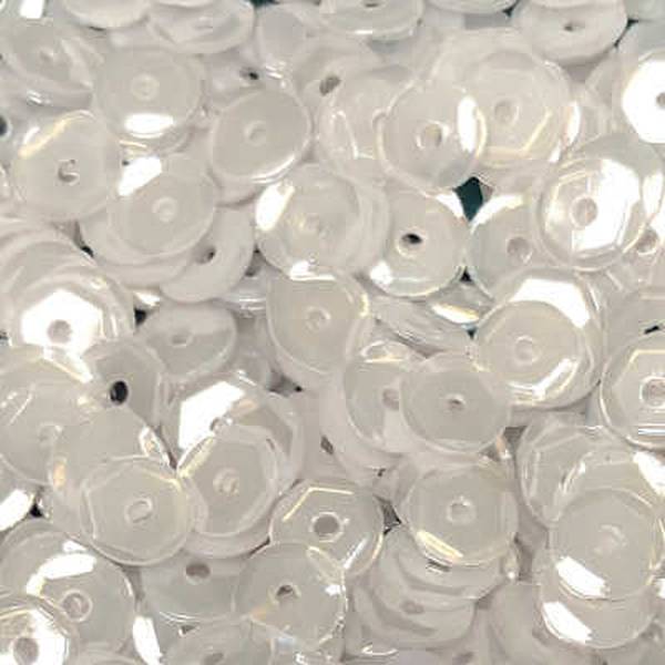 5mm Slightly Cupped Opaque White Moonlight