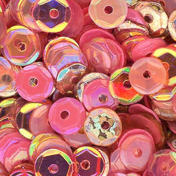 5mm Slightly Cupped Blushing Bride Sequin blend