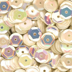 6mm Slightly Cupped Ivory Tower Sequin blend 100 grams