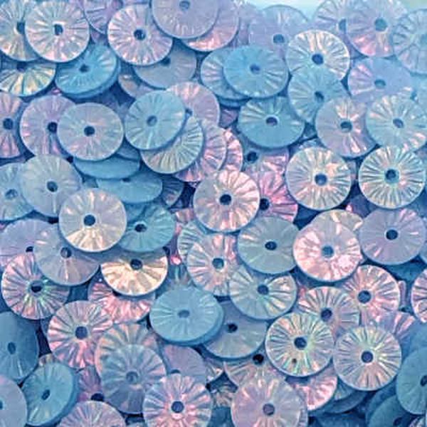 6mm Flat Embossed Opalescent Hydrangea