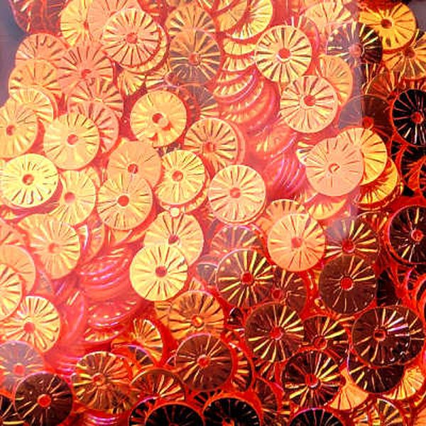 6mm Embossed Crystal Opaque Atomic Orange 50 grams