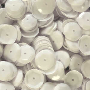 10mm Slightly Cupped Opaque Bright White 100 Grams