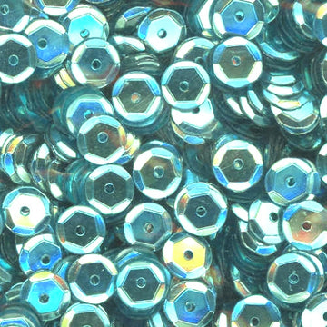 6mm Slightly Cupped Metallic Cool Mint