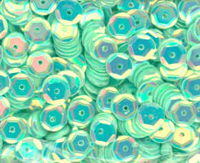 6mm Slightly Cupped Crystal Opaque Jade Isle