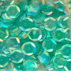 8mm Slightly Cupped Iridescent Aqua