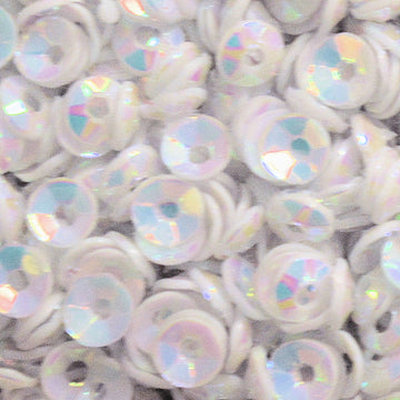 3mm Fully Cupped Crystal Opaque White 100 grams
