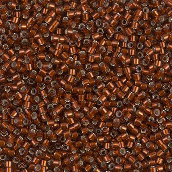 Delica 11/0 Silver Lined Glazed Dark Topaz