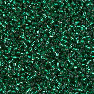 Delica 11/0 Silver Lined Dyed Emerald Green