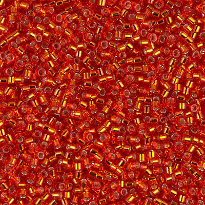 Delica 11/0 Silver Lined Red Orange