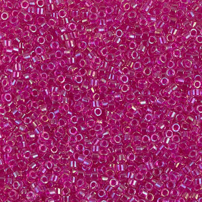 Delica 11/0 Hot Pink Lined Rainbow