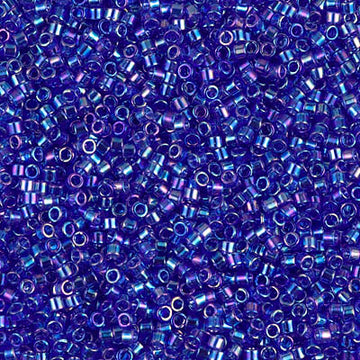 Delica 11/0 Transparent Cobalt AB