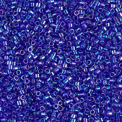 Delica 11/0 Transparent Cobalt AB