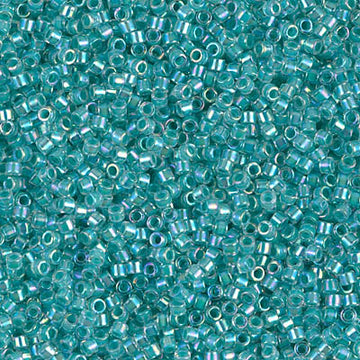 Delica 11/0 Turquoise Green Lined Crystal AB