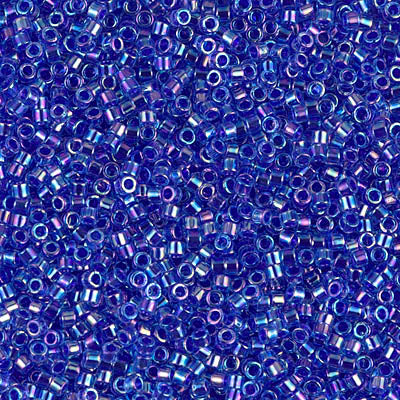 Delica 11/0 Cobalt Blue Lined Crystal AB