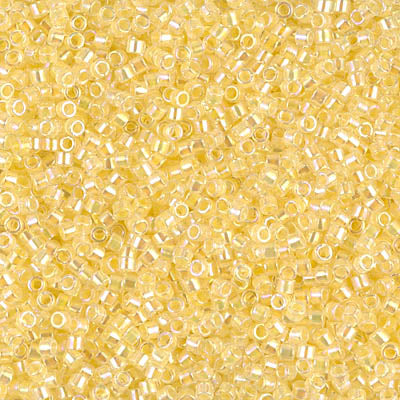 Delica 11/0 Light Yellow Lined Crystal AB