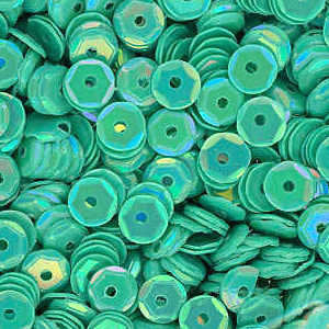 5mm Slightly Cupped Opaque Iridescent Teal 100 Grams