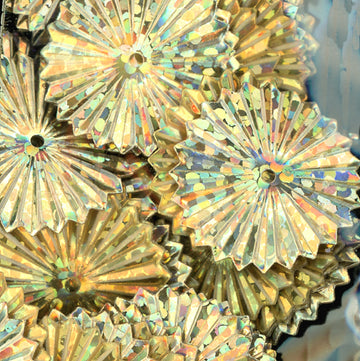 16mm Hologram Sunburst Gold 1000 count