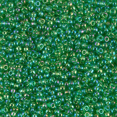 11/0 Miyuki Transparent Rainbow Lt Green 24-gram tube